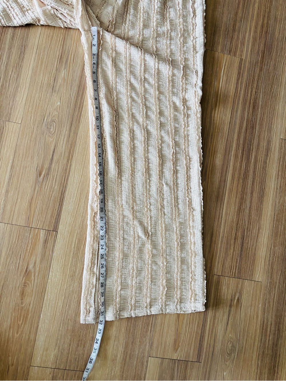 Good Luck Gem Pants Wide Leg Beige Textured Pull On Womens XL Beach Boho Resort - Picture 5 of 9
